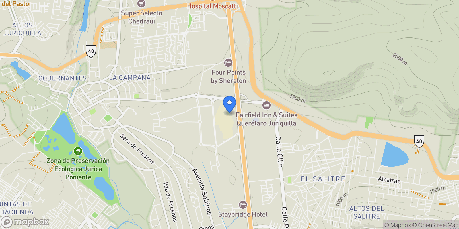 Map showing CASA LAJA - ALTOZANO QUERETARO, Queretaro, QUE, Santiago de Querétaro, Querétaro, Mexico.