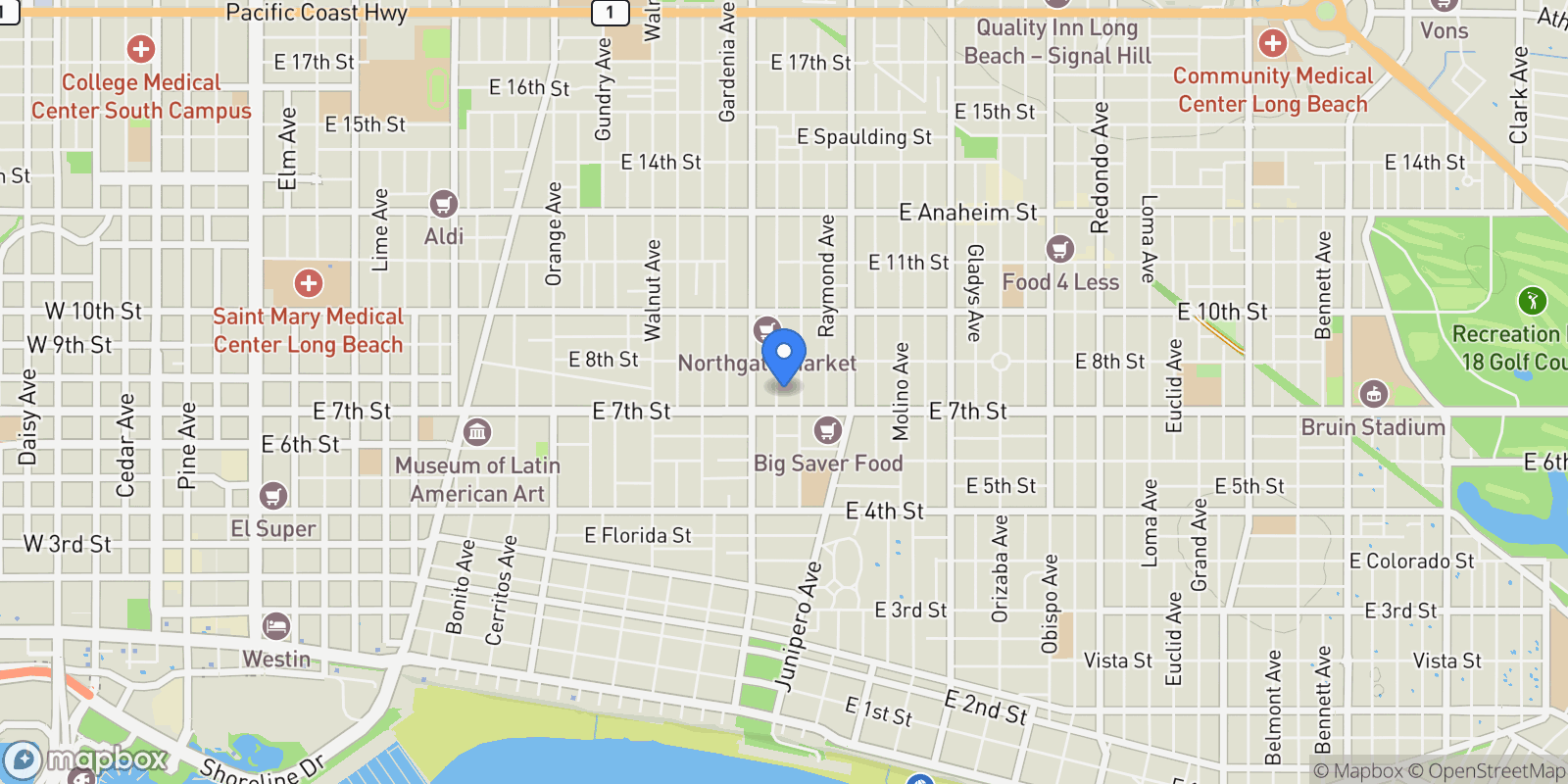 Map showing 732 Saint Louis Avenue, Signal Hill, California, United States.