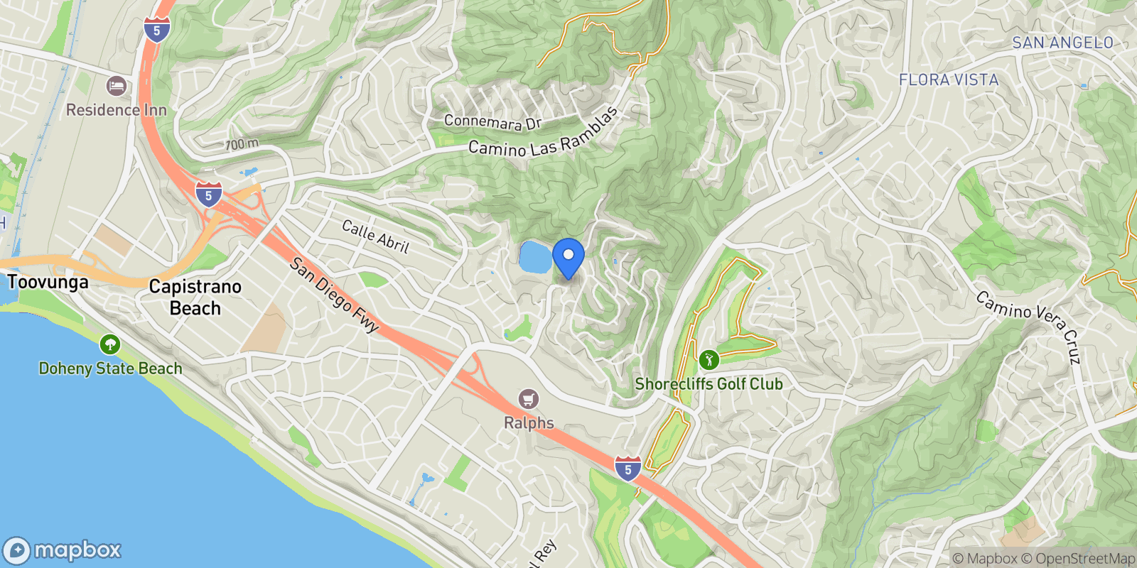 Map showing 3 Calle Agua, San Clemente, California, United States.
