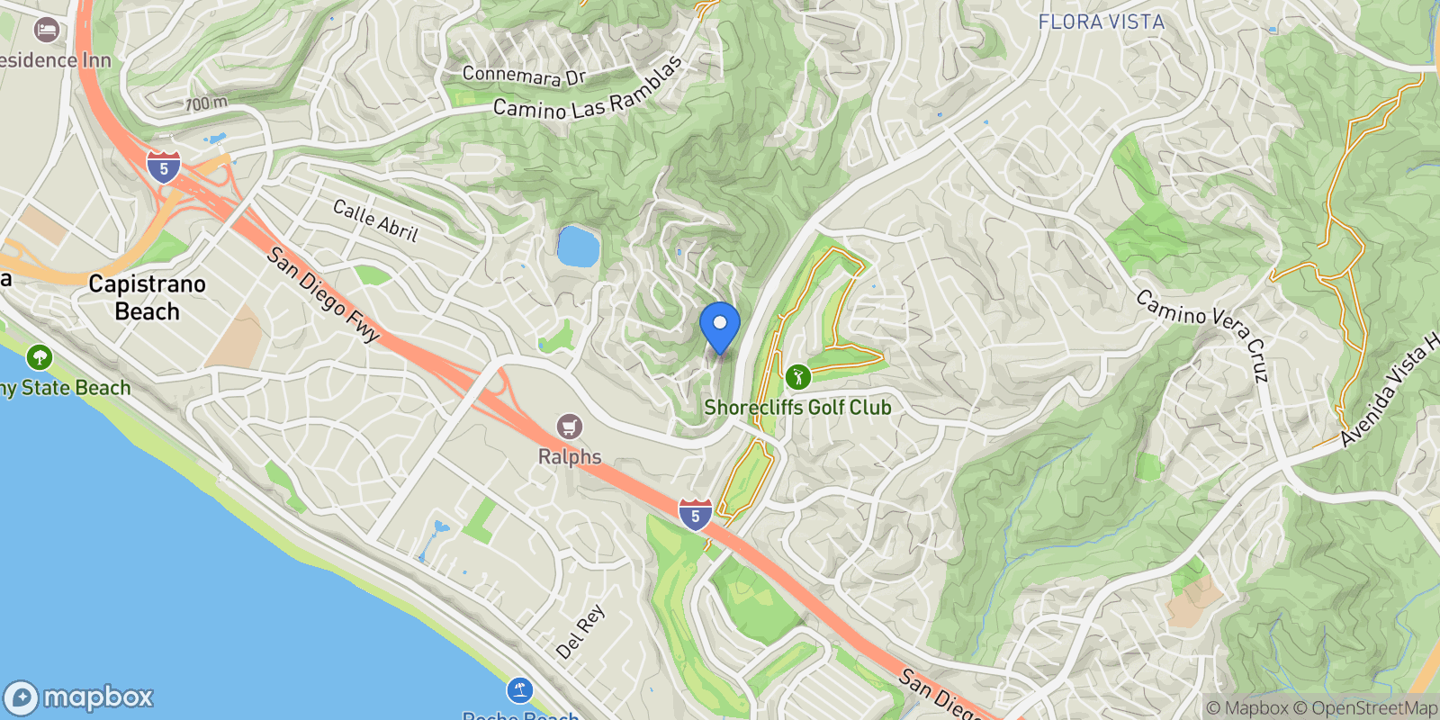 Map showing 4 Via Del Tesoro, San Clemente, California, United States.