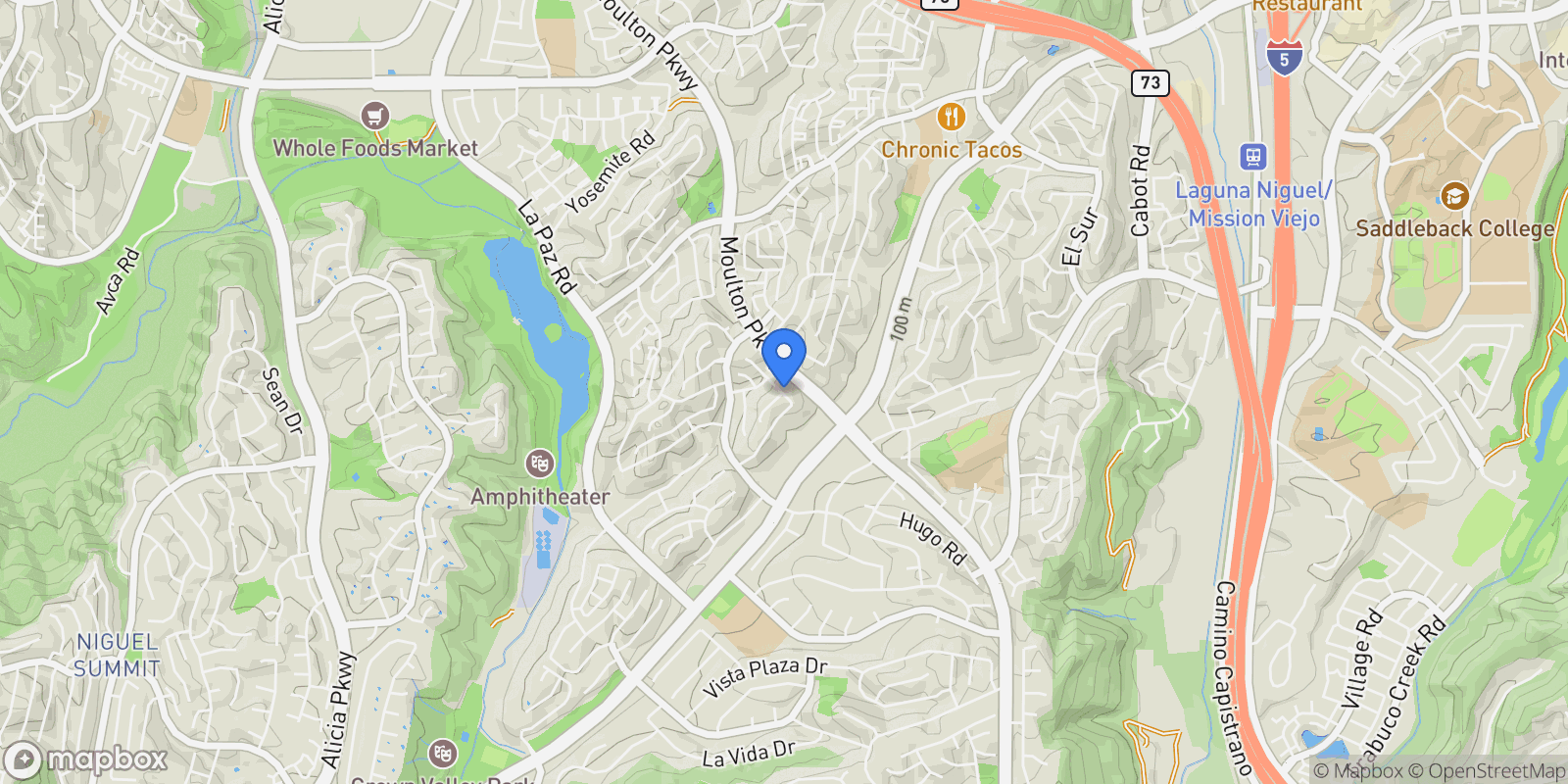 Map showing 28832 Calle Vista, Laguna Niguel, California, United States.