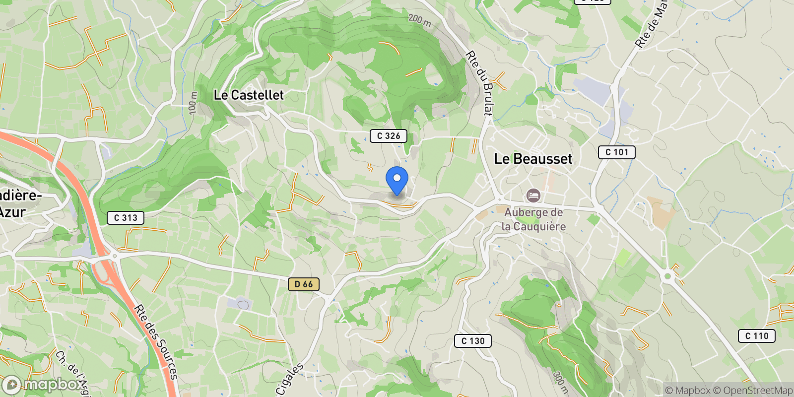 Map showing La Cadière-d'Azur, Provence-Alpes-Côte d'Azur, France.