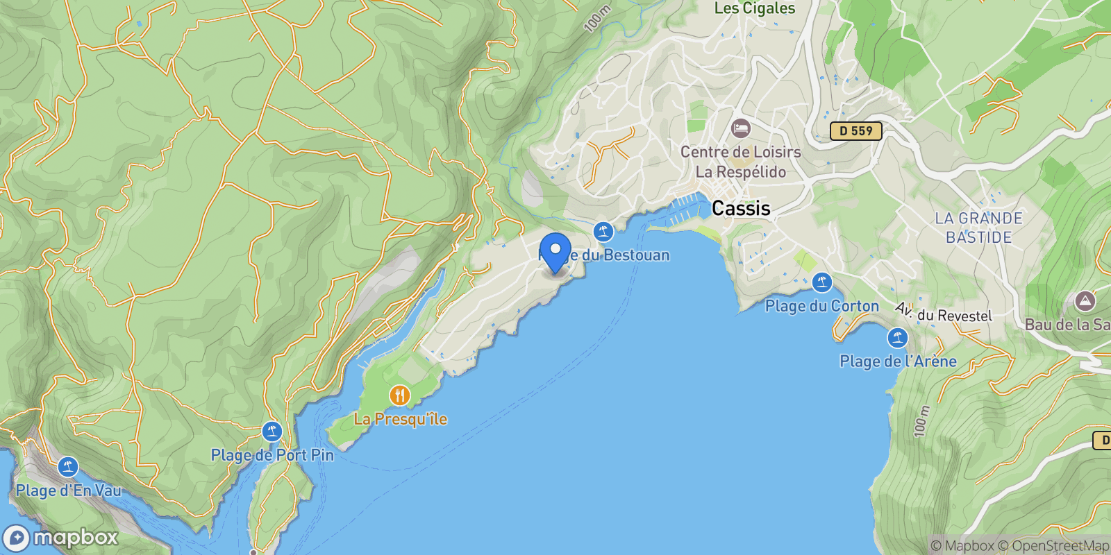 Map showing Cassis, Provence-Alpes-Côte d'Azur, France.