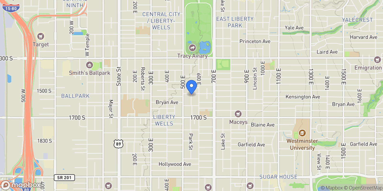 Map showing 1509 Park Avenue #403, Park City, UT 84060, Salt Lake City, Utah, United States.