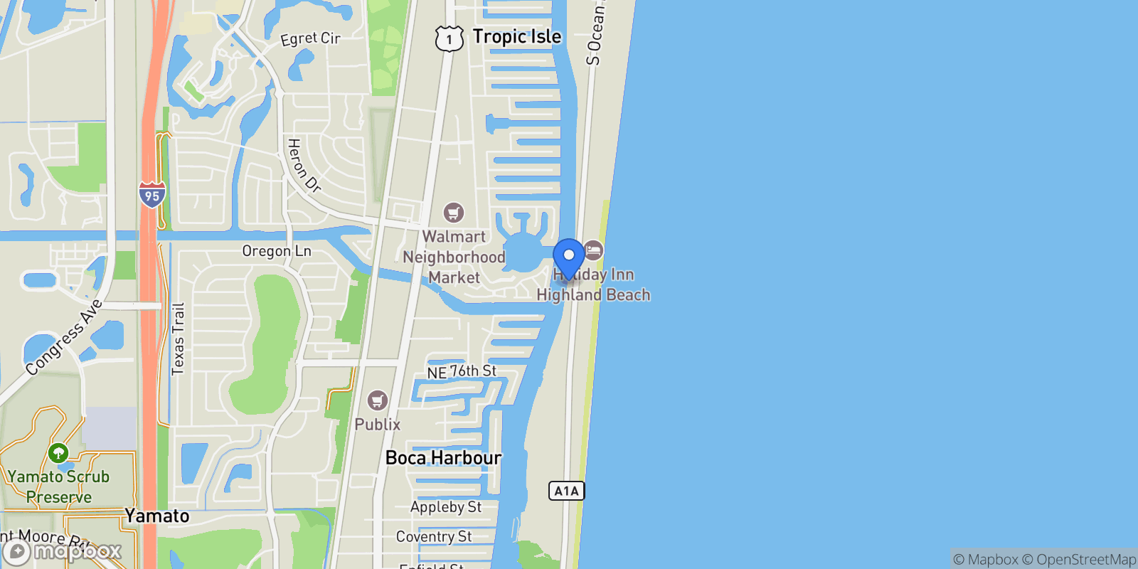 Map showing 2914 S Ocean Boulevard, Boca Raton, Florida, United States.