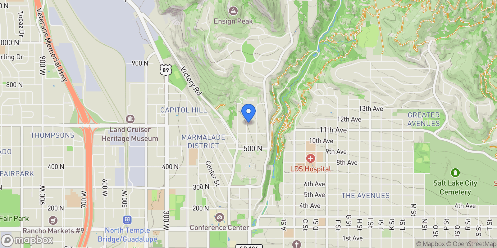 Map showing 602 N De Soto Street, Salt Lake City, UT 84103, Salt Lake City, Utah, United States.
