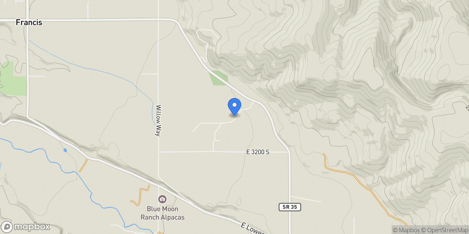 Map showing 1633 Rocky Mountain Way, Francis, UT 84036, Kamas, Utah, United States.