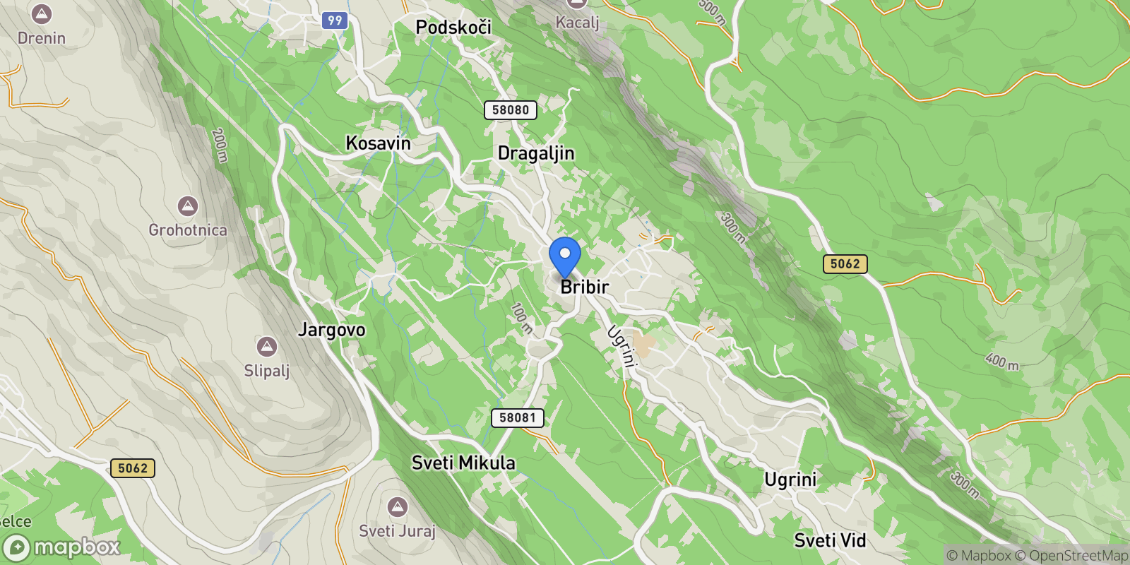 Map showing Vinodolska opcina, Primorje-Gorski Kotar County, Croatia.