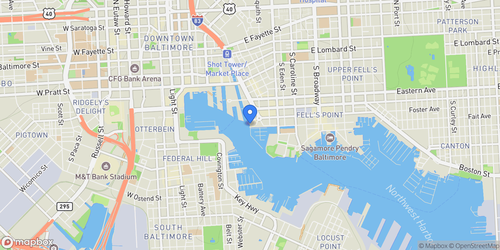 Map showing 300 International Drive Unit# 2501, Baltimore, MD 21202, Baltimore, Maryland, United States.