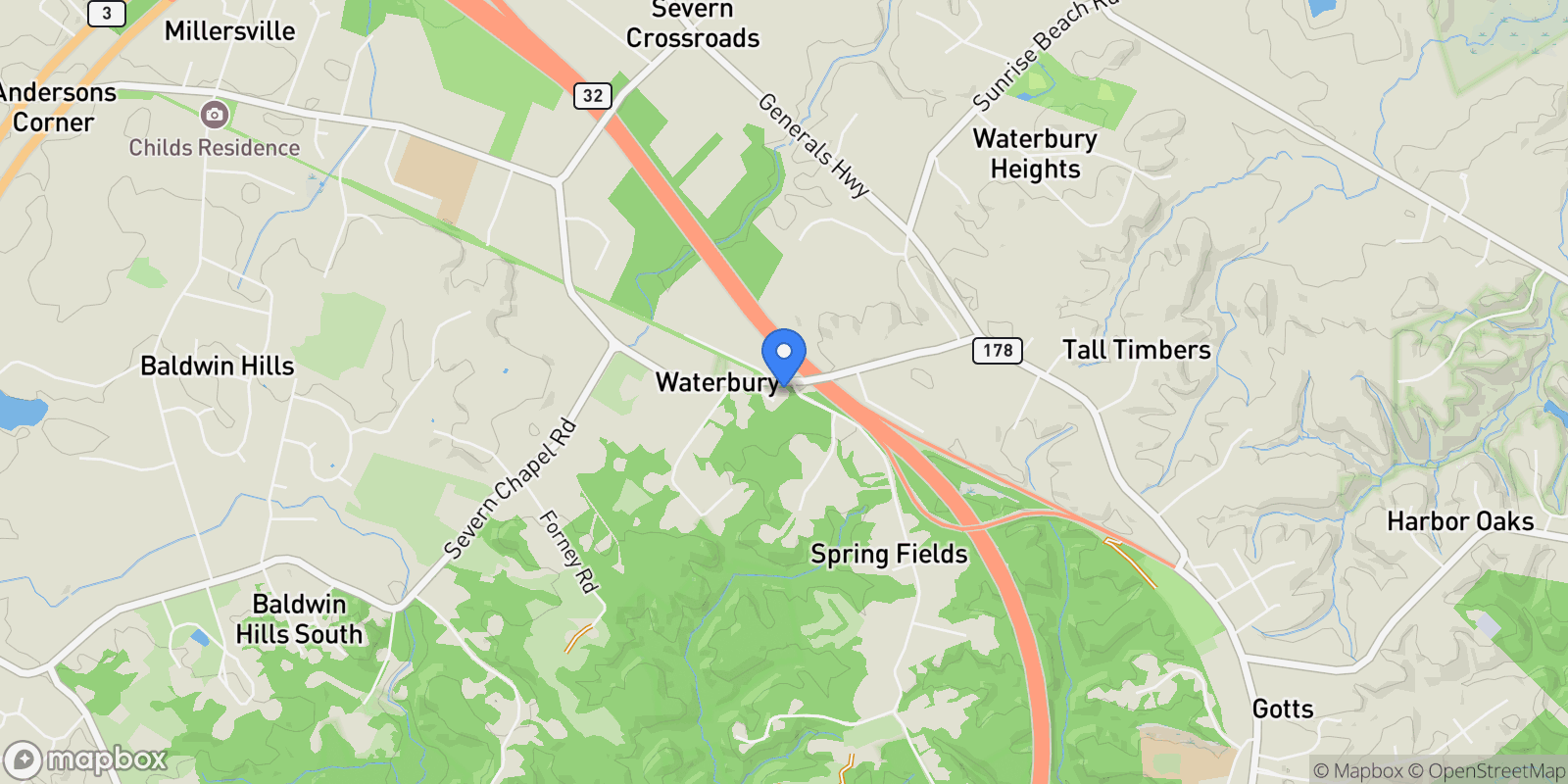 Map showing 1400 Lower View Court, Crownsville, MD 21032, Crownsville, Maryland, United States.