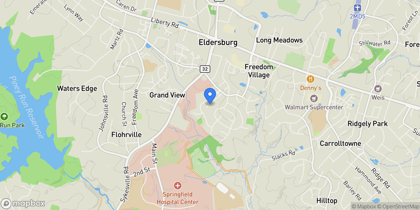 Map showing 6459 Daniel Court, Eldersburg, MD 21784, Eldersburg, Maryland, United States.