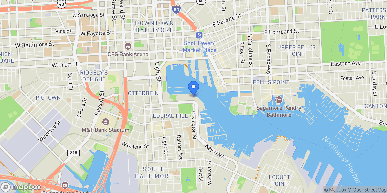 Map showing 801 Key Highway Unit# 316, Baltimore, MD 21230, Baltimore, Maryland, United States.