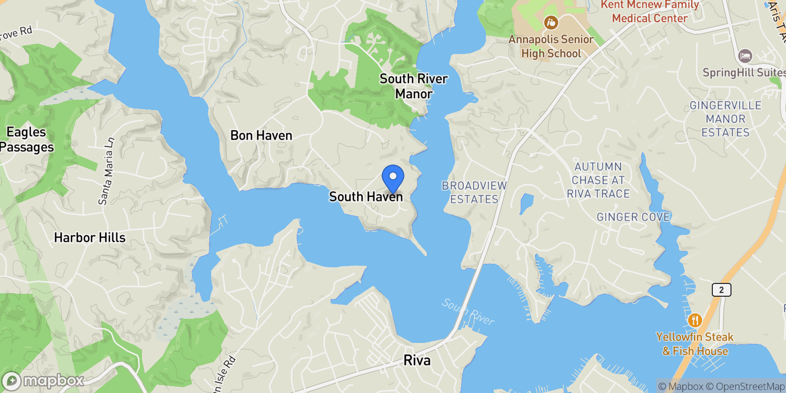 Map showing 2942 Southaven Drive, Annapolis, MD 21401, Parole, Maryland, United States.