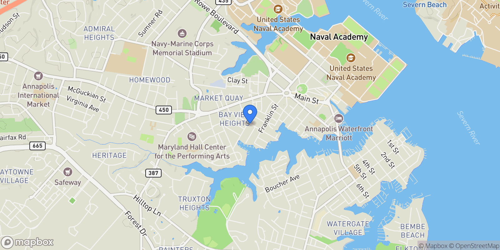 Map showing 39 Southgate Avenue, Annapolis, MD 21401, Parole, Maryland, United States.
