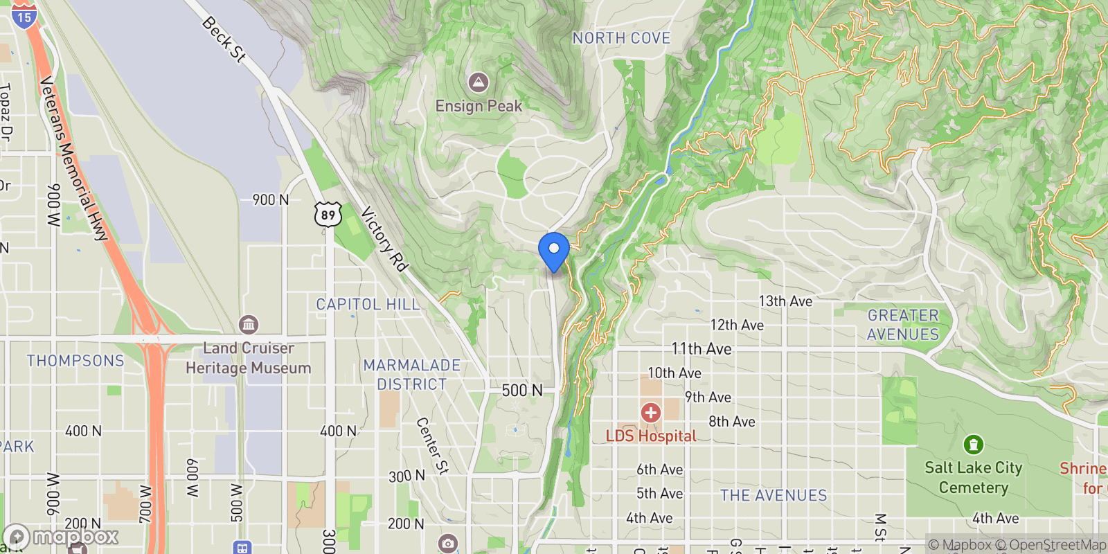 Map showing 724 E Capitol Boulevard, Salt Lake City, UT 84103, Salt Lake City, Utah, United States.