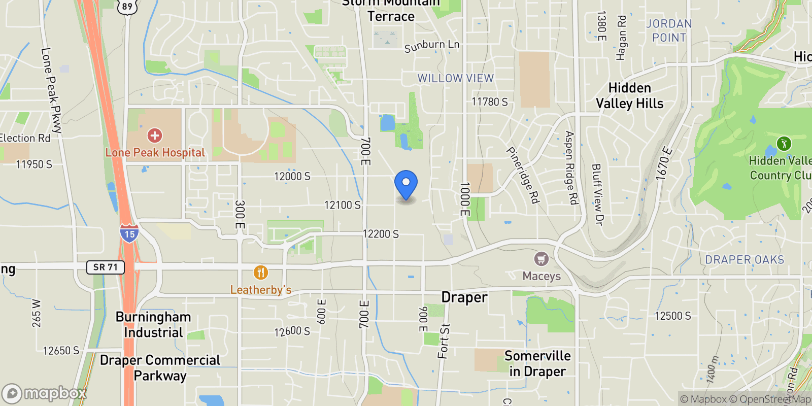Map showing 834 East 12085 South, Draper, UT 84020, Draper, Utah, United States.