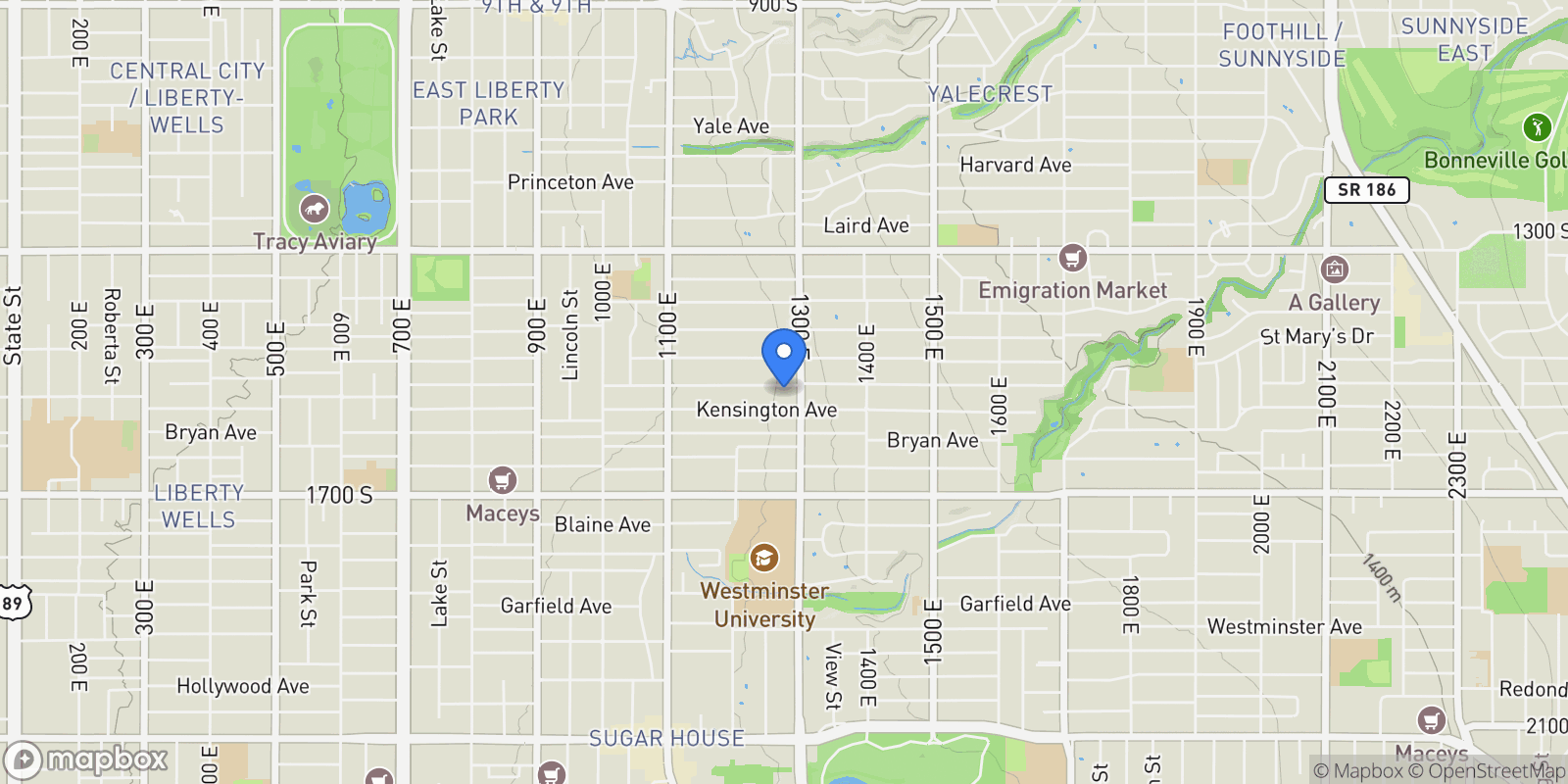 Map showing 1260 E Emerson Avenue, Salt Lake City, UT 84105, Salt Lake City, Utah, United States.