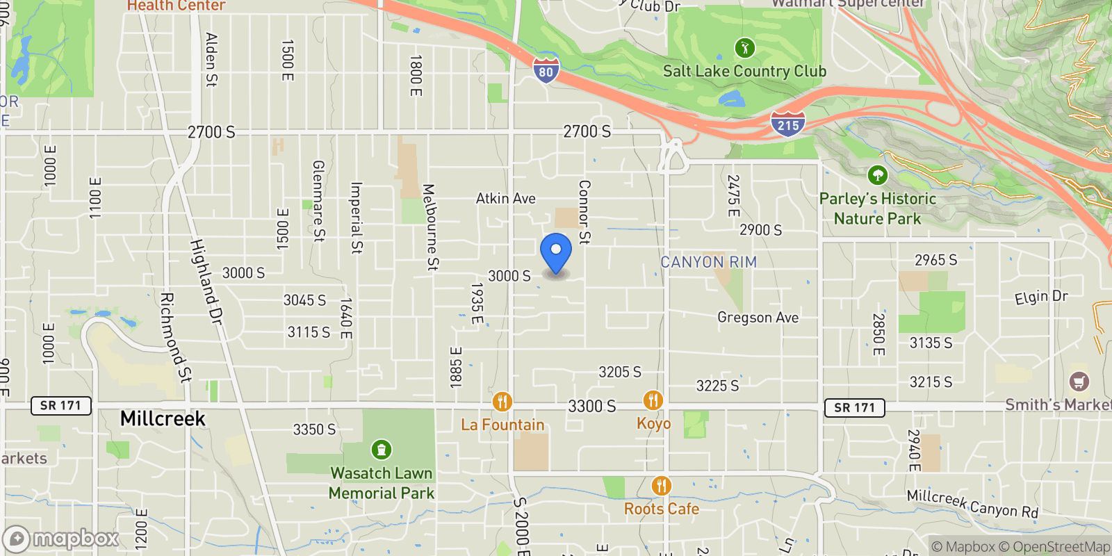 Map showing 3000 S Connor Street Unit 11, Salt Lake City, UT 84109, Salt Lake City, Utah, United States.