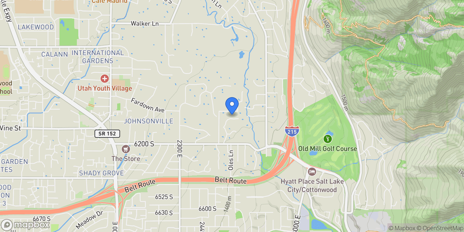 Map showing 2621 E Providence Court, Holladay, UT 8421, Cottonwood Heights, Utah, United States.