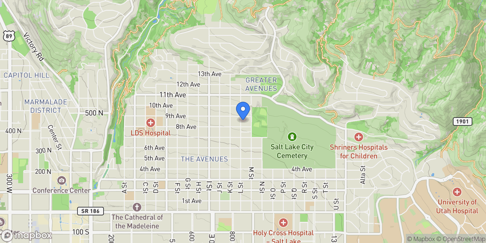 Map showing 422 N L Street , Salt Lake City, UT 84103, Salt Lake City, Utah, United States.