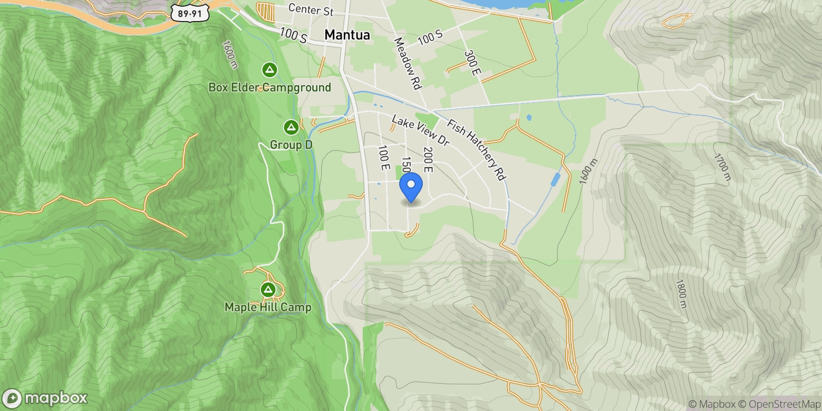 Map showing 159 East 625 South, Mantua, UT 84324, Mantua, Utah, United States.