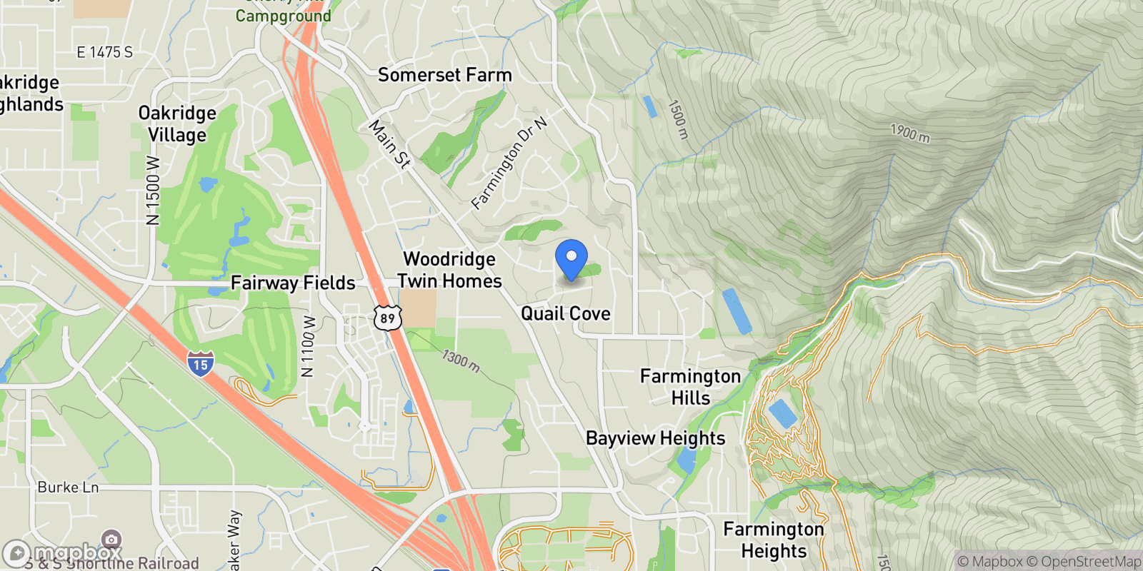 Map showing 388 W Quail Run Road, Farmington, UT 84025, Farmington, Utah, United States.