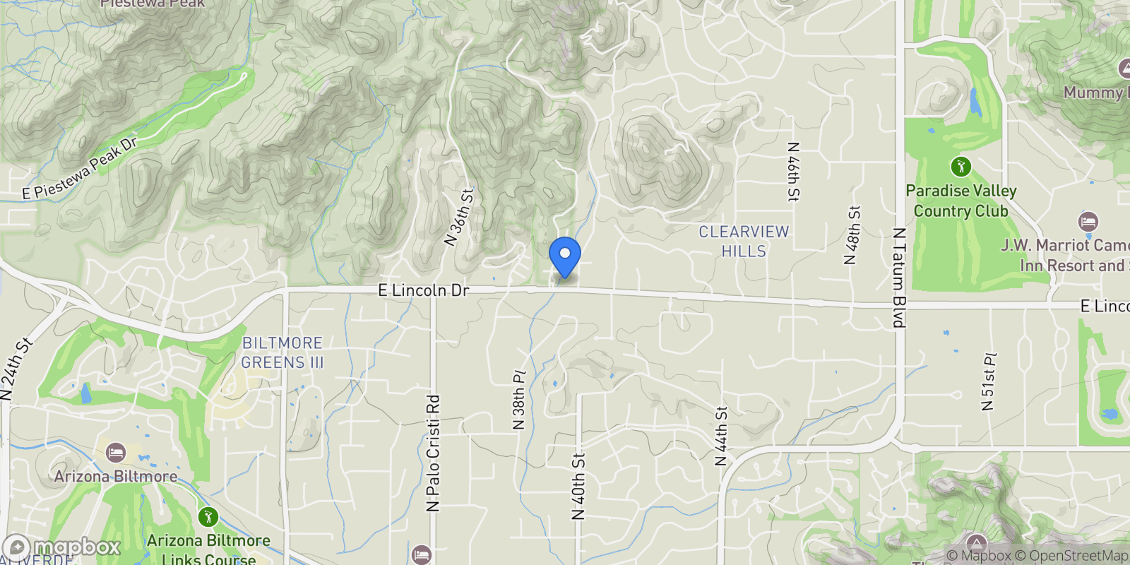 Map showing 3965 E Sierra Vista Drive , Paradise Valley, AZ 85253, Phoenix, Arizona, United States.