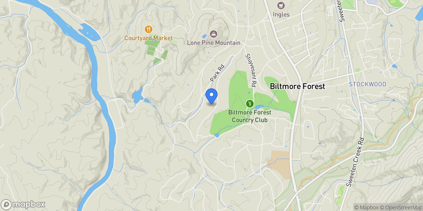 Map showing 407 Vanderbilt Road, Asheville, NC 28803, Asheville, North Carolina, United States.