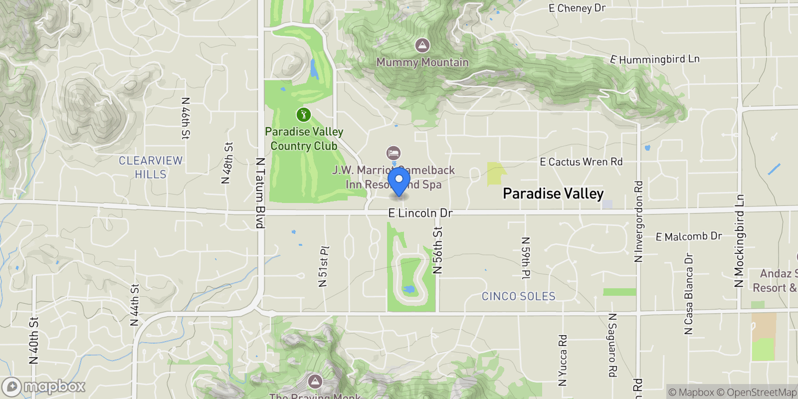 Map showing 5434 E Lincoln Drive 78, Paradise Valley, AZ 85253, Paradise Valley, Arizona, United States.