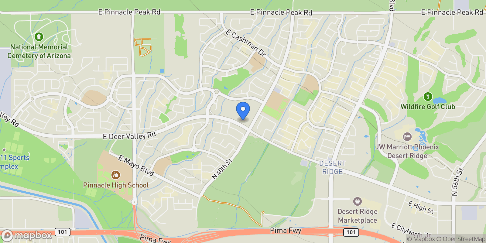 Map showing 3935 E Rough Rider Road Unit# 1191, Phoenix, AZ 85050, Phoenix, Arizona, United States.