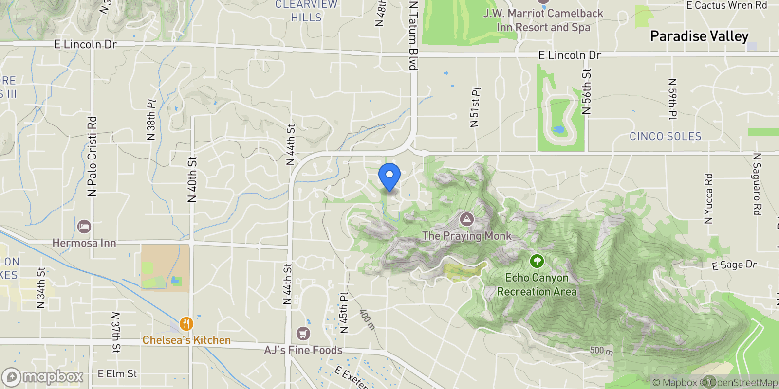 Map showing 5724 N Echo Canyon Drive , Phoenix, AZ 85018, Phoenix, Arizona, United States.