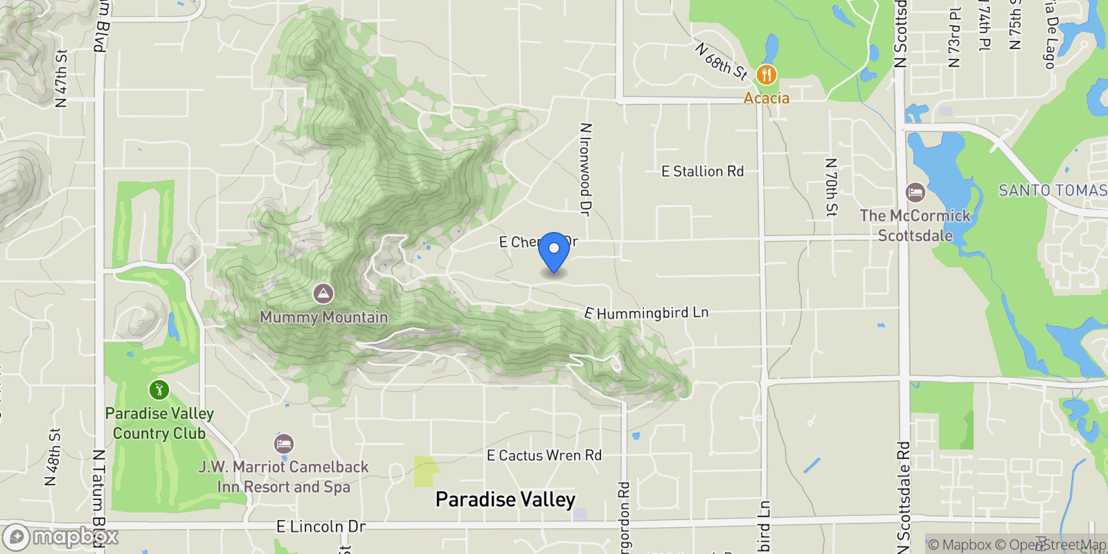 Map showing 6200 E Quartz Mountain Road , Paradise Valley, AZ 85253, Paradise Valley, Arizona, United States.