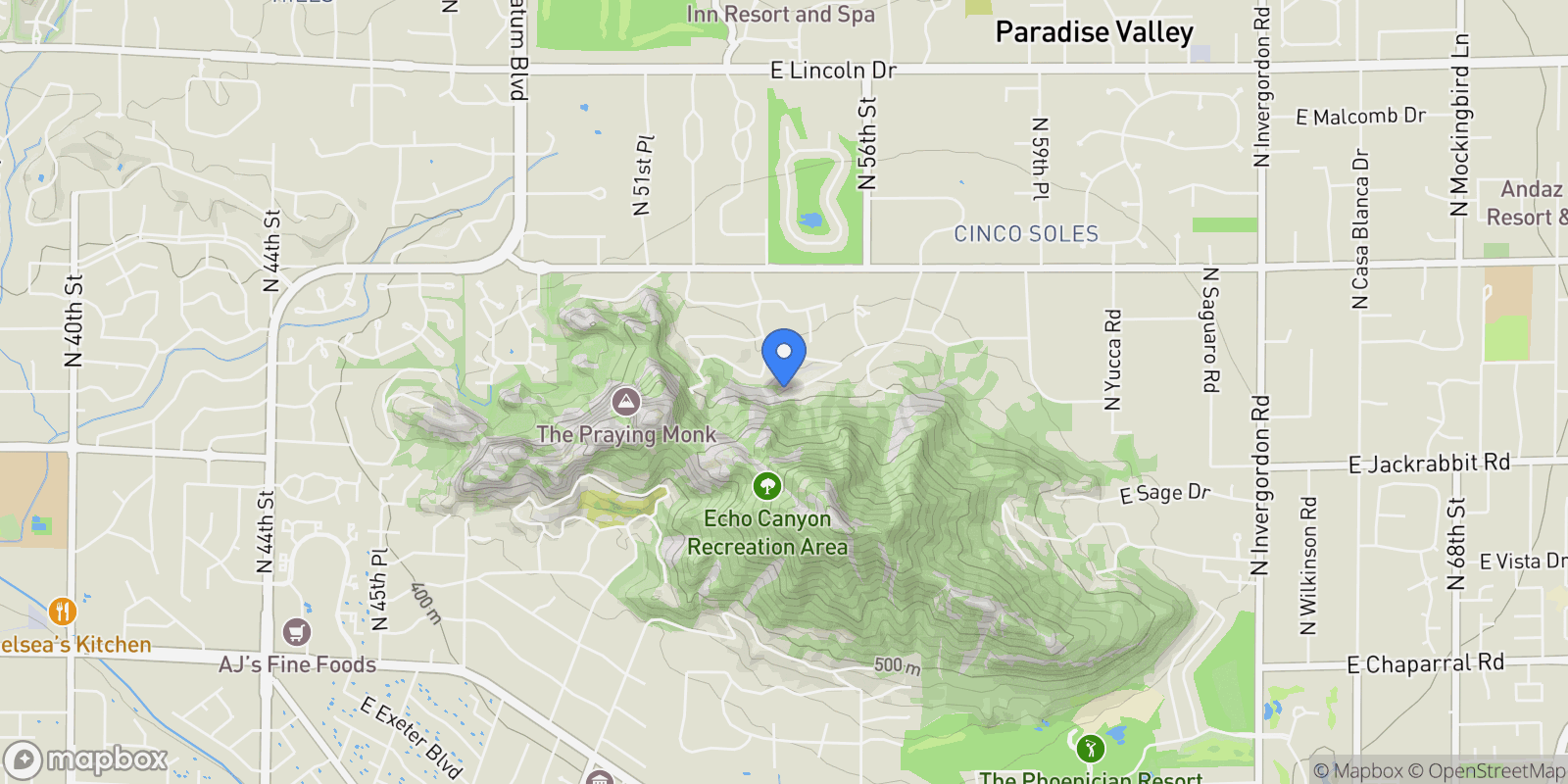Map showing 5501 E San Miguel Avenue , Paradise Valley, AZ 85253, Paradise Valley, Arizona, United States.