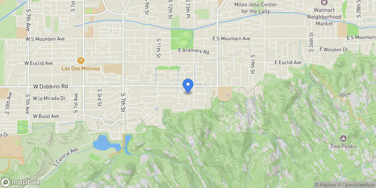 Map showing 1353 E Paseo Way , Phoenix, AZ 85042, Phoenix, Arizona, United States.