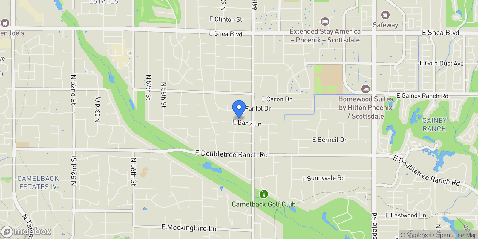Map showing 6310 E Bar Z Lane , Paradise Valley, AZ 85253, Paradise Valley, Arizona, United States.