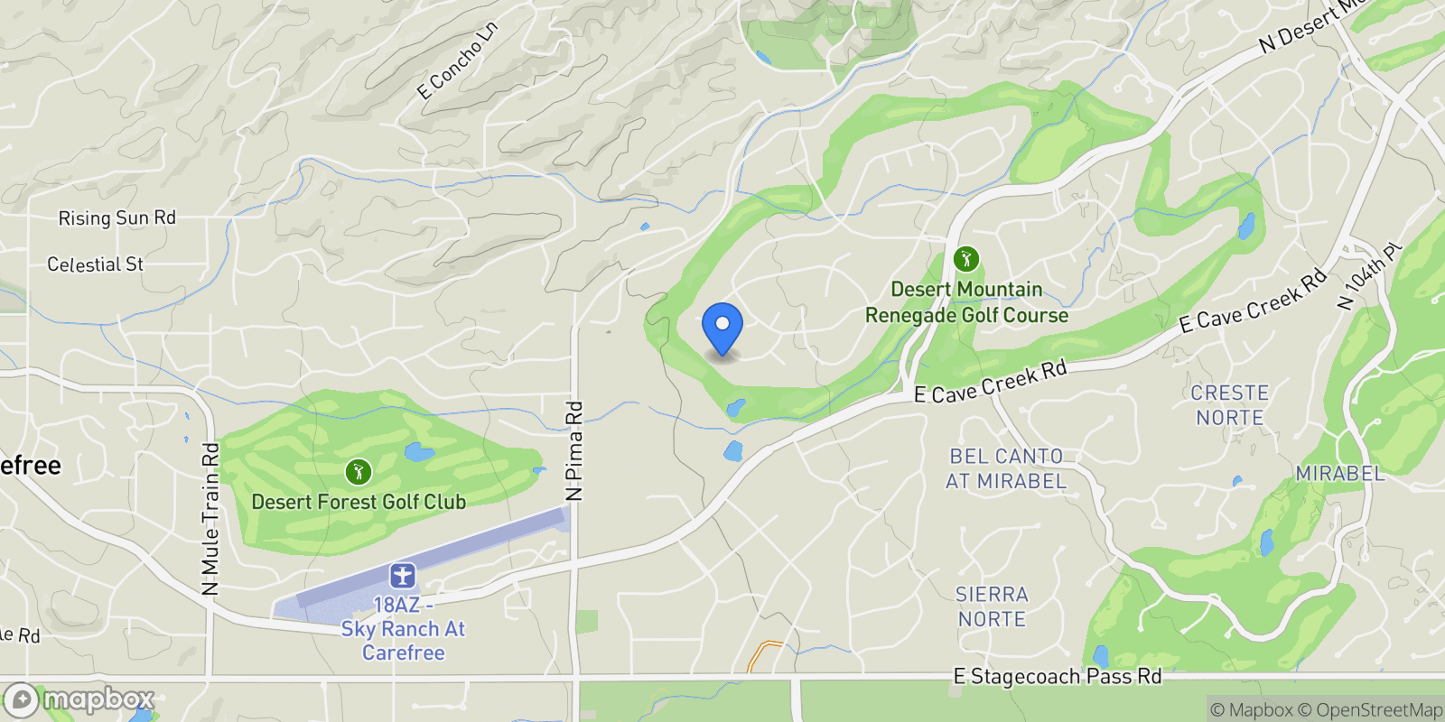 Map showing 9191 E Happy Hollow Drive , Scottsdale, AZ 85262, Scottsdale, Arizona, United States.