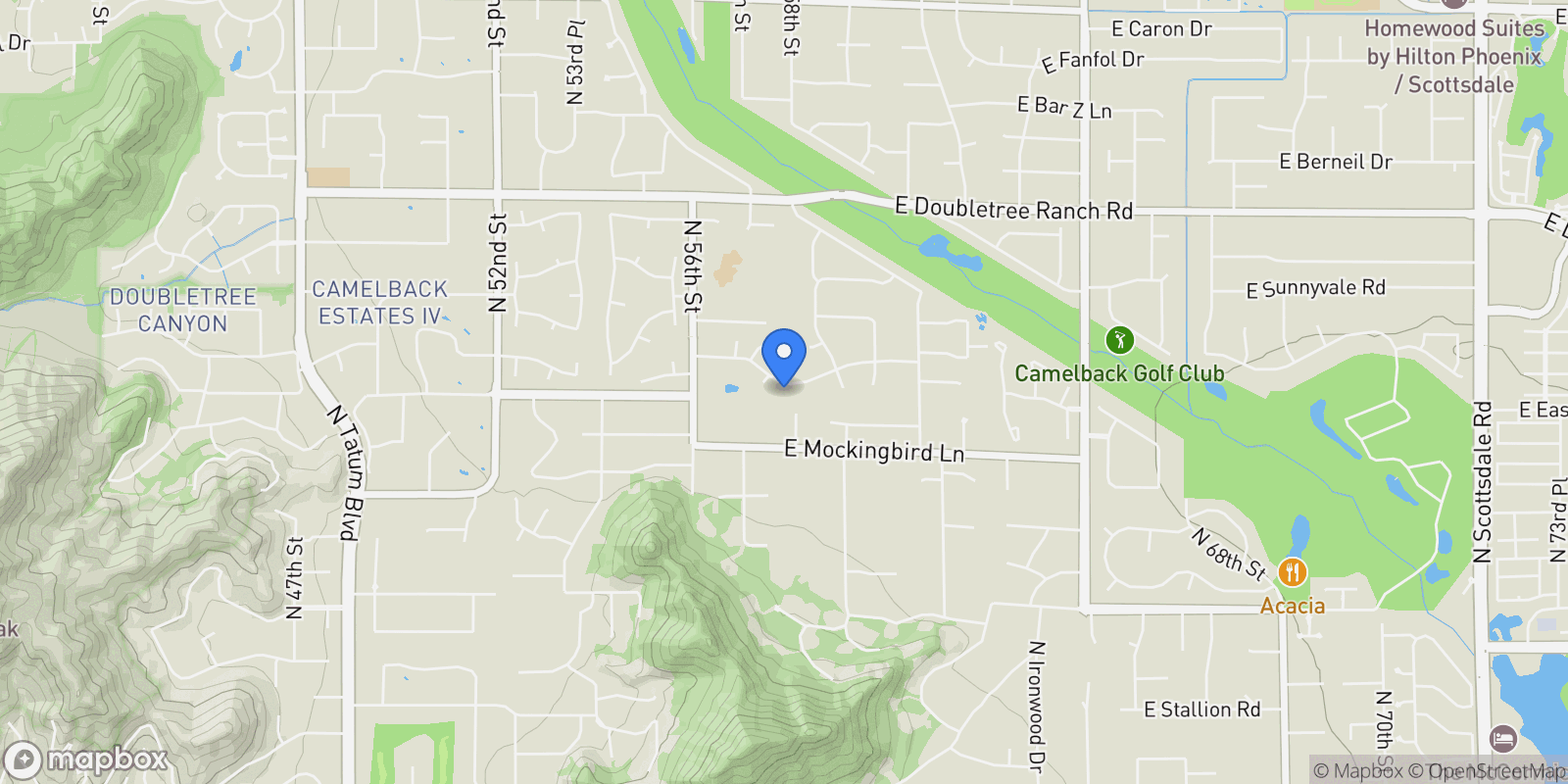 Map showing 5747 E Caballo Drive , Paradise Valley, AZ 85253, Paradise Valley, Arizona, United States.