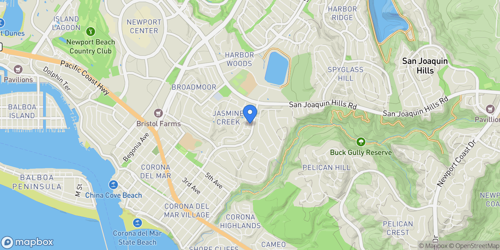Map showing 18 Shoal Drive , Newport Beach, CA 92625, Newport Beach, California, United States.