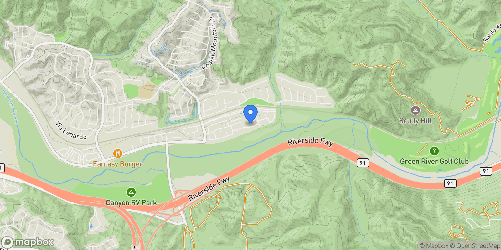 Map showing 25633 Corsica Way , Yorba Linda, CA 92887, Yorba Linda, California, United States.