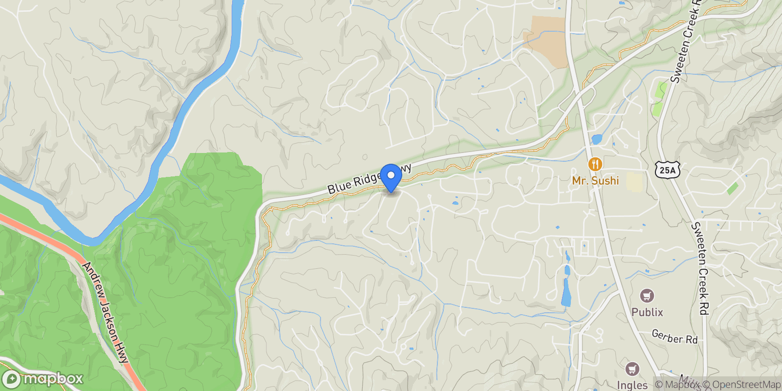 Map showing 111 Brookline Drive, Asheville, NC 28803, Asheville, North Carolina, United States.