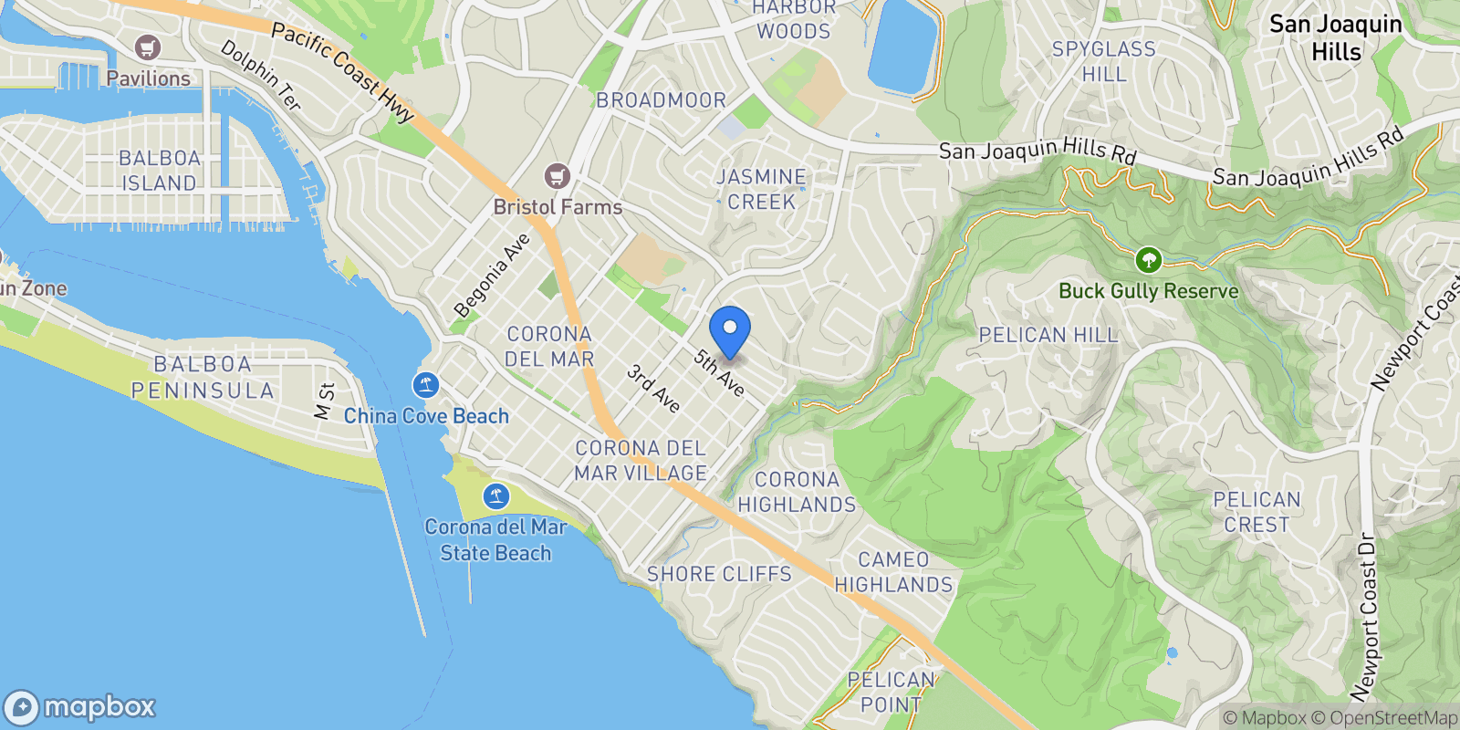 Map showing 3510 Lilac Avenue #13 , Corona Del Mar, CA 92625, Newport Beach, California, United States.