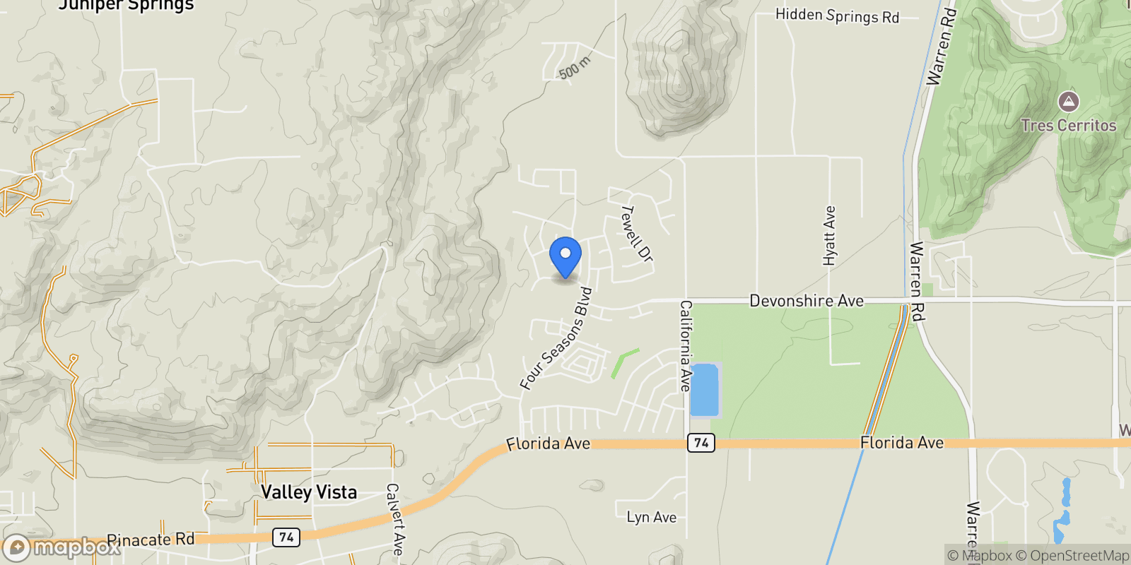 Map showing 8195 Faldo Avenue , Hemet, CA 92545, Hemet, California, United States.