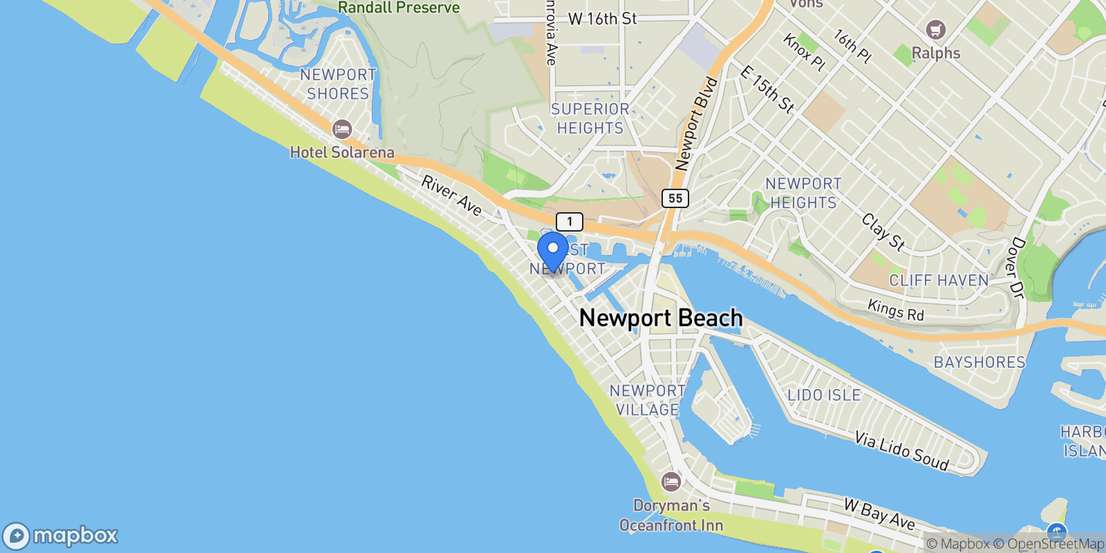 Map showing 207 40th Street , Newport Beach, CA 92663, Newport Beach, California, United States.