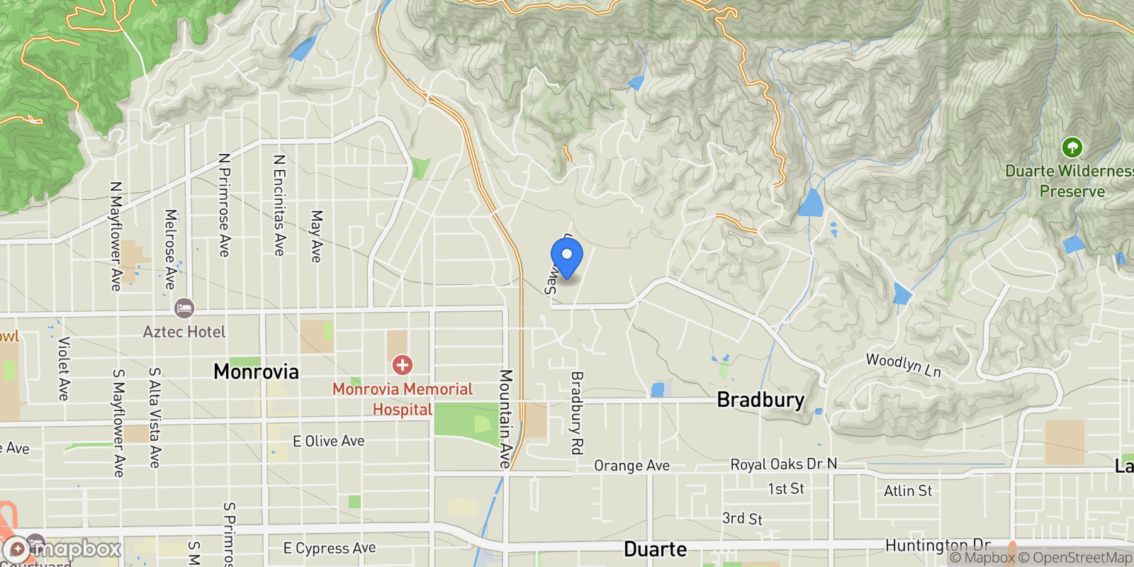 Map showing 61 Palm Hill Lane , Bradbury, CA 91008, Bradbury, California, United States.