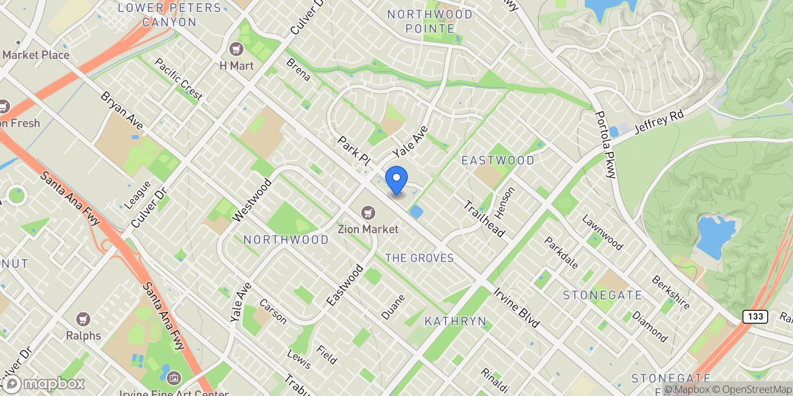 Map showing 174 Streamwood , Irvine, CA 92620, Irvine, California, United States.
