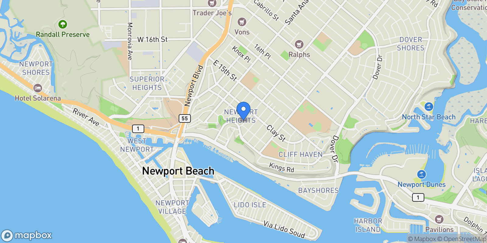 Map showing 421 Tustin Avenue , Newport Beach, CA 92663, Newport Beach, California, United States.