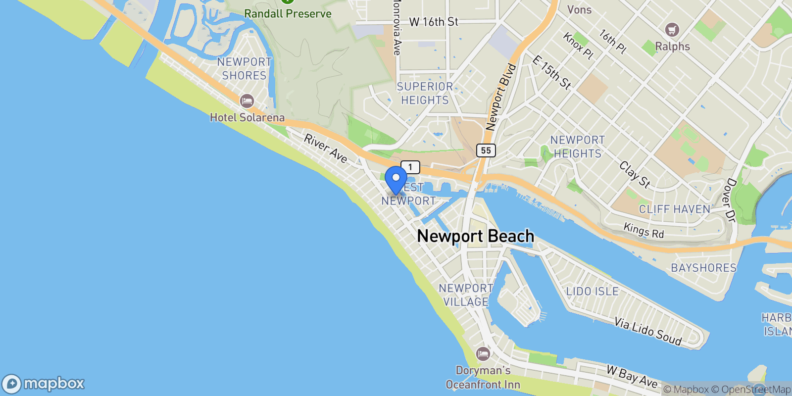 Map showing 213 41st Street , Newport Beach, CA 92663, Newport Beach, California, United States.