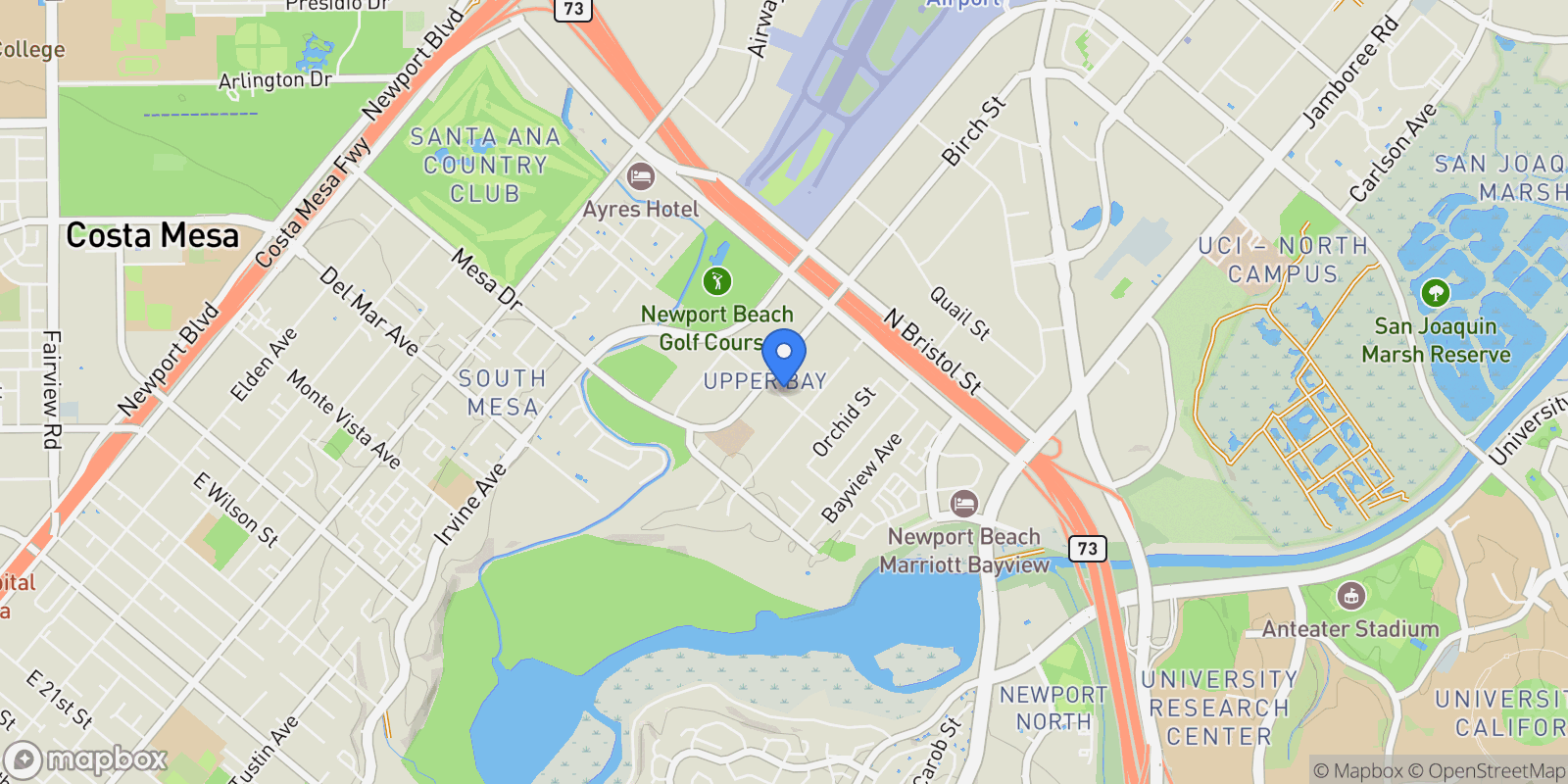 Map showing 2173 Orchard Drive , Newport Beach, CA 92660, Newport Beach, California, United States.