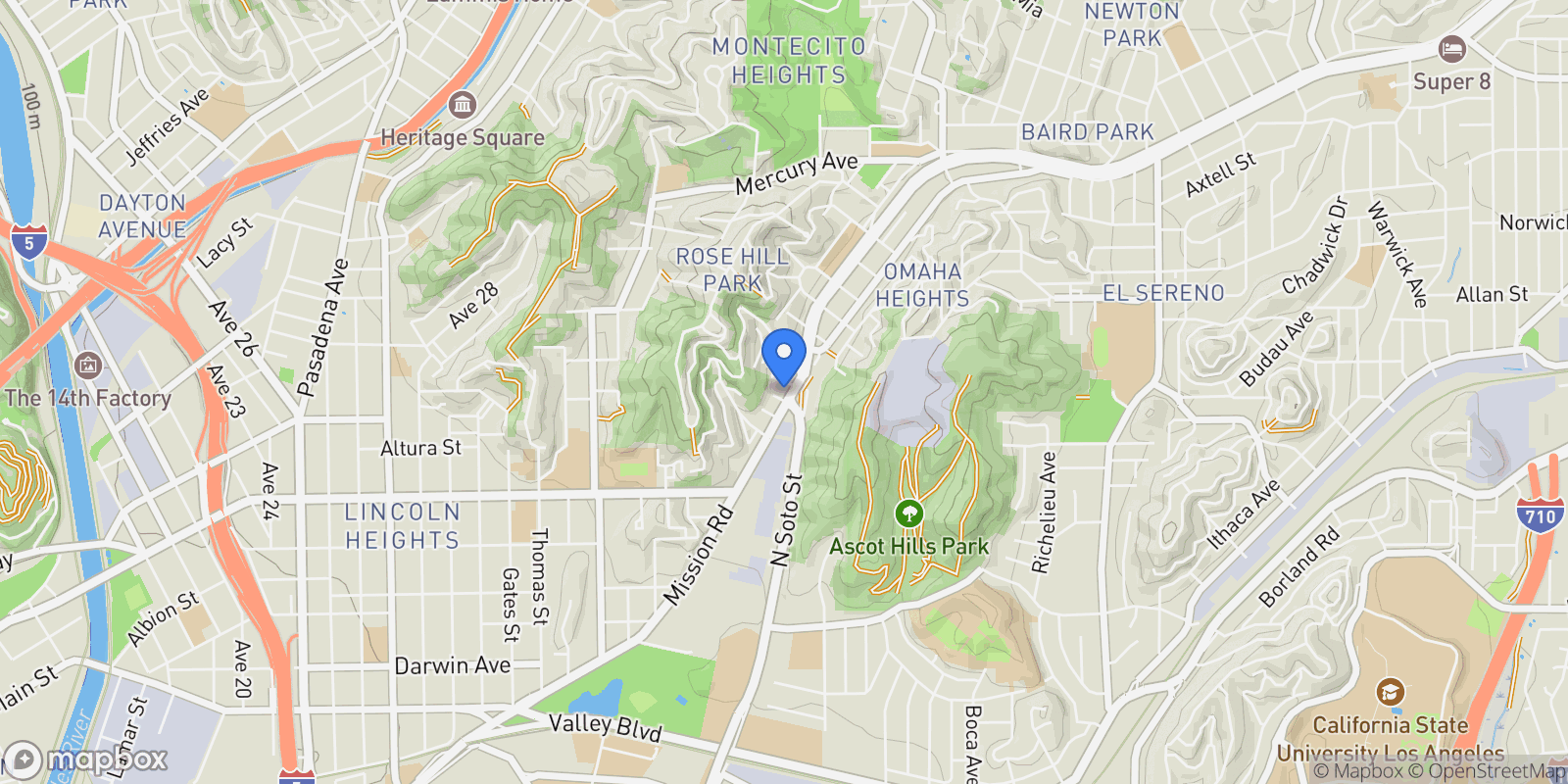 Map showing 4133 North Mission Road , Los Angeles, CA 90032, Los Angeles, California, United States.