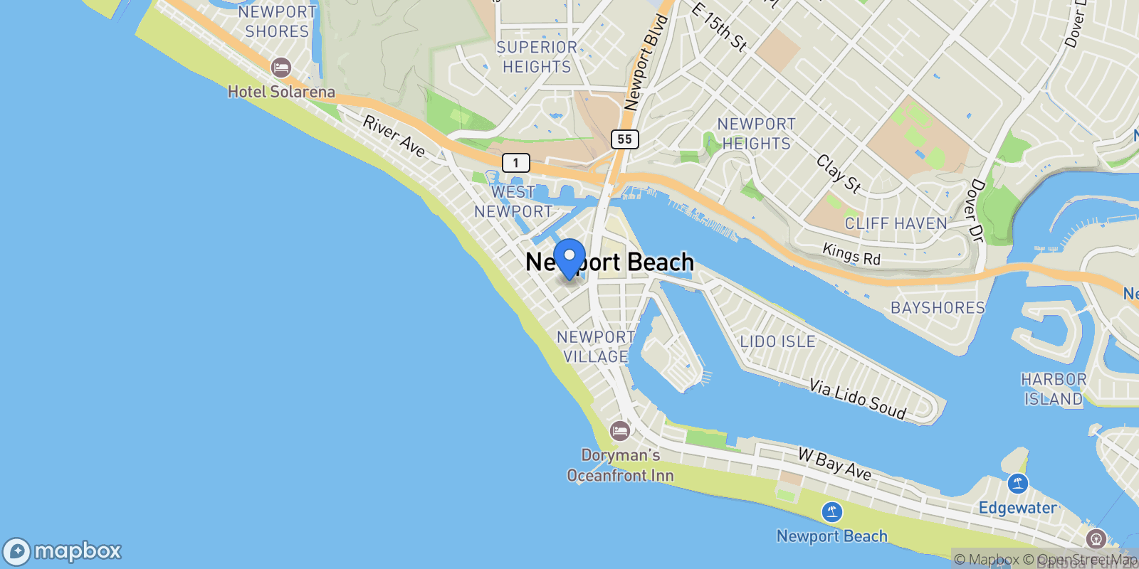 Map showing 304 33rd Street , Newport Beach, CA 92663, Newport Beach, California, United States.